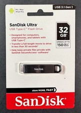 SanDisk Ultra USB Type-C Flash Drive 32GB for PC / MAC / iPad Pro NEW picture
