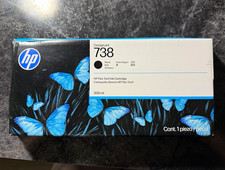 HP DesignJet 738 Genuine/Original Black Ink Cartridge 300 mL 498N8A picture