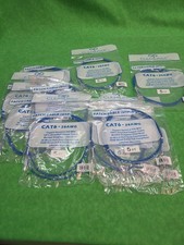 Ultra Slim CAT 6 UTP Blue Patch Cable 28AWG RJ45 Network 5 feet NEW LOT 10 PCS picture