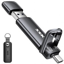 SSK 2TB SSD USB C Stick up to 1000MB/s,Fast External SSD Dual Drive TypeC + U... picture