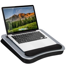 Lap Desk Memory Foam Silver Carbon 15.6 Inch Laptop LAPGEAR 91335 Fits Laptops picture