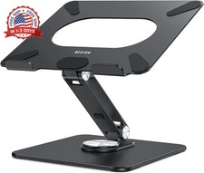 Adjustable Laptop Stand 360 Rotating Riser 10-15.6 Inch Heavy-Duty Metal Black f picture
