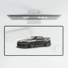 Nissan Skyline R34 Desk Mat — JDM Racing Decor, Office Accessory, Gamer Pad picture
