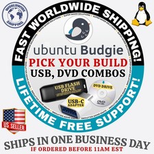 UBUNTU BUDGIE LINUX OS | LTS / REGULAR ISO BUILDS | DVD, USB COMBOS | FAST SHIP picture