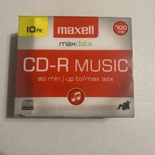 Maxell CD-R Compact Discs Music Audio Recordable 80 Minute, 700mb, 10 Pack New picture