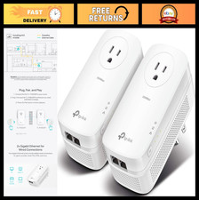 High-Speed Powerline Ethernet Adapter, 2000Mbps, Passthrough, 2 Gigabit Ports picture