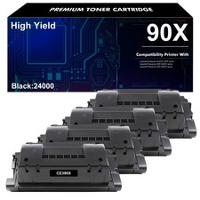 4PK CE390X 90X Toner Cartridger Fit for HP LaserJet M4555h Enterprise 600 M602n picture