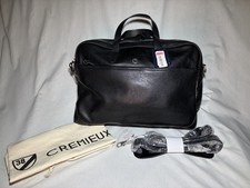 Cremieux Leather Briefcase, Blk, Detachable Shoulder Strap, Padded Laptop Pocket picture