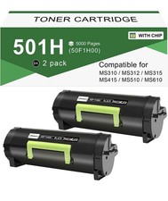 50F1H00 501H 2 Pack Toner Cartridge Black High Yield Toner Cartridge picture