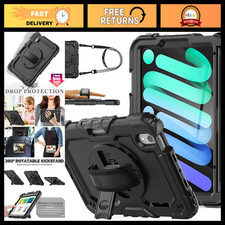 iPad Mini 7/6 Case with Screen Protector, 360° Rotating Hand Strap & Stand, Drop picture
