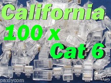 100 X pcs RJ45 Plug Cat6 Modular LAN Network Connector Internet Ethernet Cable E picture