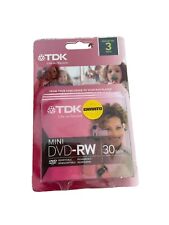 TDK Mini DVD-RW 30 Min 1.4GB Brand Pack of 3 New Factory Sealed picture