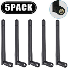 5-PACK LOT RP-SMA Antenna for WiFi 2.4GHz/5Ghz Wireless Router or Card (Black) picture