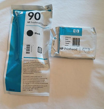 New Sealed Genuine HP 90 C5054A Black Printhead and Cleaner   picture