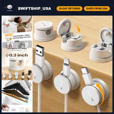 6 Pack Snap-Lock Cable Clips, 360° Rotatable Cord Holders for Desk Organization picture