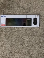 onn. LED Gaming Keyboard & Mouse Combo Wired USB RGB 7200 DPI 104-Key picture