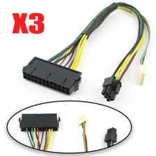 3pcs 24 Pin to 6 Pin ATX PSU Power Adapter Cable For Dell OptiPlex and More MB picture