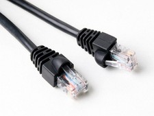 10 ft CAT5e 26 AWG RJ45 UTP Network LAN Patch Ethernet Cable Snagless Cord Black picture
