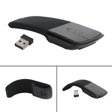 2.4GHz Foldable Arc Touch Wireless Mouse Optical Mice With USB Receiver Black picture