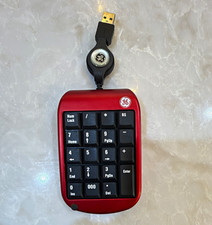 GE USB Wired Numeric Keypad w/ Retractable Cable Red/Black 98462 MK2705 picture