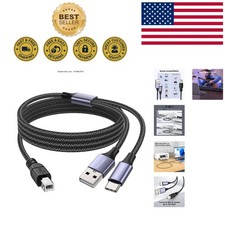 2-in-1 USB Printer & MIDI Cable 3.28FT - Connect Musical Instruments & More picture