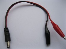 30 pcs 5.5x2.1mm DC Power Male Plug Connector to Dual Alligator Clip Cable 25cm picture