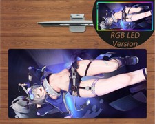 RGB LED Large Mouse Pad Honkai Star Rail Silver Wolf Gaming Mat Mousepad Gift picture