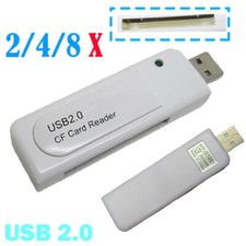 2/4/8pcs New USB 2.0 Compact Flash CF Speed Memory Card Fast Reader White US picture