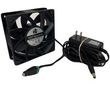 285 CFM ULTRA HIGH SPEED FAN 120x38mm 12V + POWER SUPPLY + DC adapter plug picture