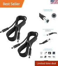 12V Male to Male DC Power Extension Cable for Security Cameras - 2-Pack picture