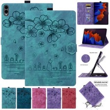 Leather Flower Cat Card Slot Stand Tablet Case For Samsung Galaxy Tab S11 Ultra picture
