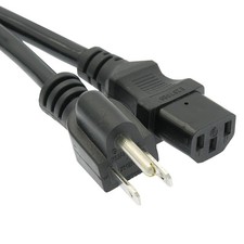 15 Pack of 10Ft Computer Power Cord 5-15P to C-13 Black / SJT 14/3 picture