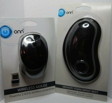 New ONN Computer Wireless Mouse & Memory Foam Wrist Rest Computer Electronics picture