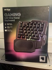 Vibe Gaming LED One Hand Keyboard Lighted RGB Wired USB Black Wrist Rest picture