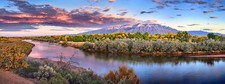 Landscape fall river new mexico sunset forest clouds Custom Gaming Mat Desk picture