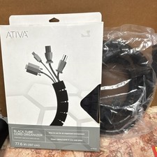 Ativa Black Polypropylene Tube Cord Organizer 77.6 in (197 cm) picture