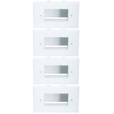 4x Easy Mount Recessed Wall Plate Low Voltage HDMI Audio Video Cable Pass White picture