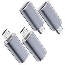 JXMOX USB C Female to Micro USB Male Adapter 4-Pack - Charging & Data Sync picture