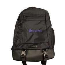 Timbuk2 Black Recycled Fabric Laptop Backpack Roboflow Logo Tech Commuter Bag picture