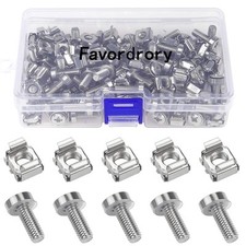 M6 x 20mm Rack Mount Cage Nuts, Screws and Washers (60 Pack, Carbon Steel, Si... picture