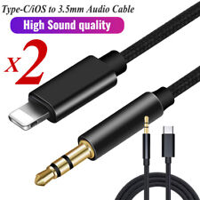 2 PCS Usb-c Audio Cable USB Type-C iOS to 3.5mm Cord Car AUX Music Audio Adapter picture
