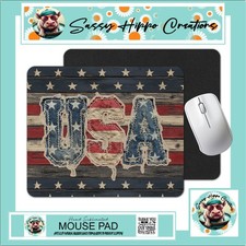 Mouse Pad Rustic USA 250th American Flag Patriotic Old Anti Slip Back Easy Clean picture