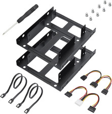2Pcs Double-Deck SSD Mounting Bracket 2.5
