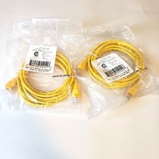 Cat 5e 7 Ft Yellow NOS Cables Allen Tel Products AT1501EV-YL Set of 2 picture