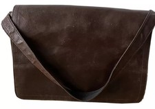 Vintage Wilsons Brown Leather Laptop Messenger Travel Shoulder Bag Unisex picture