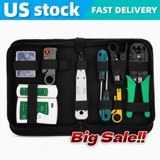 Network Tool Kit with RJ45 Crimper Cable Tester Strippers for Ethernet Cables picture