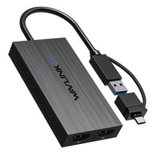 USB 3.1/USB C to HDMI Adapter DisplayLink Dual 4K Monitor Hub for Windows/Mac picture