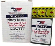 PB SL-798-0 Replacement Red Fluorescent Ink Cartridge for Models: SendPro C200, picture