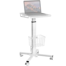 Laptop Cart on Wheels, max 17.6 lbs, Portable Workstation, White picture