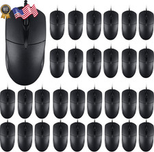 100 PCS Black Wired USB Computer Mouse Bulk - 1000 DPI 3 Button Corded picture